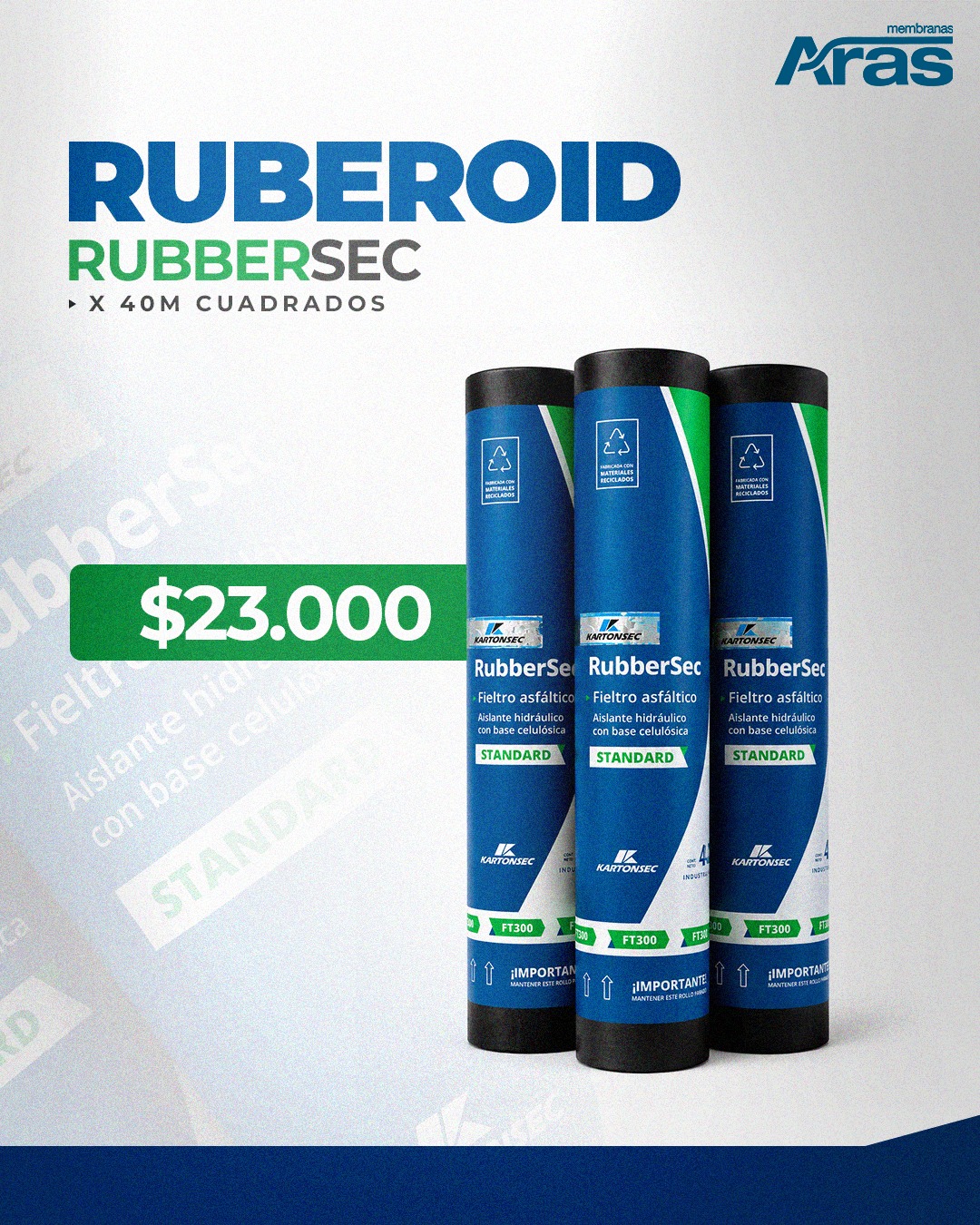 Fieltro Asfáltico Ruberoid RubberSec FT300